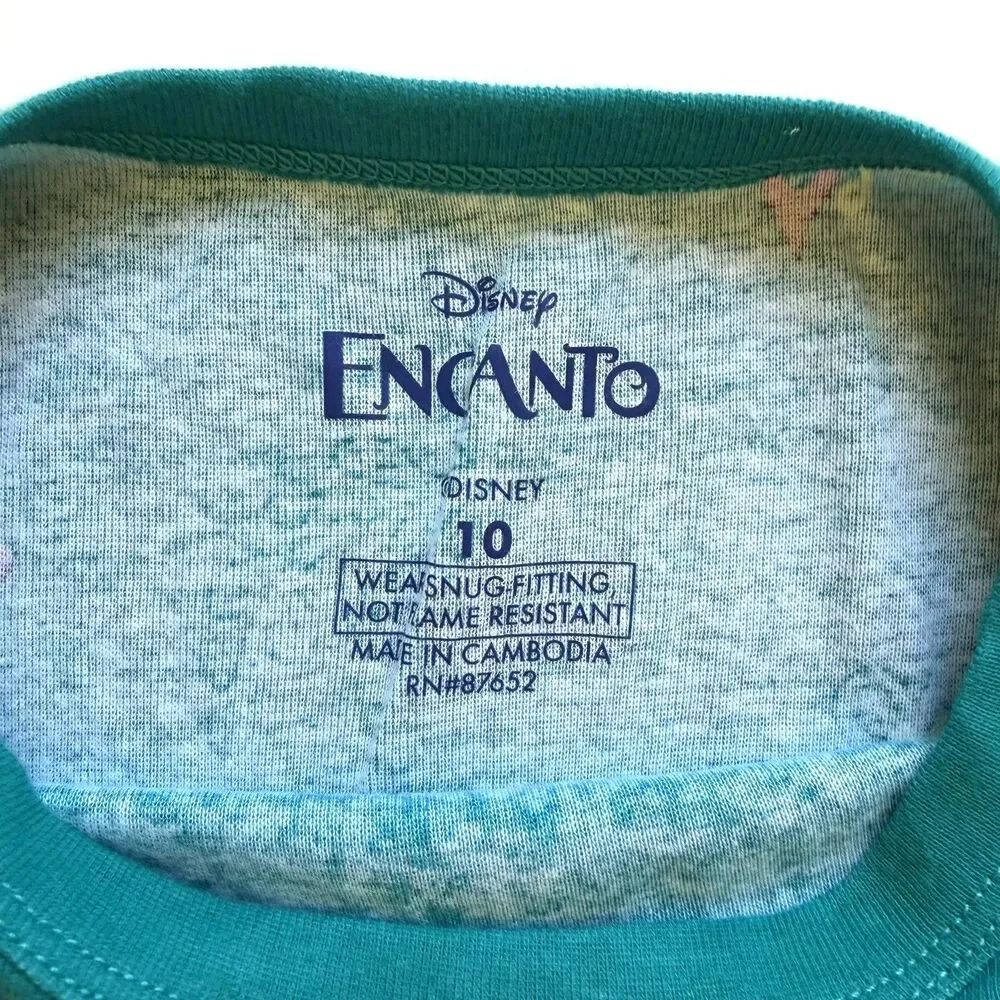 Disney Encanto Mirabel Girls Pajama Set Size 10 2 Pc Teal Long Sleeve Cotton